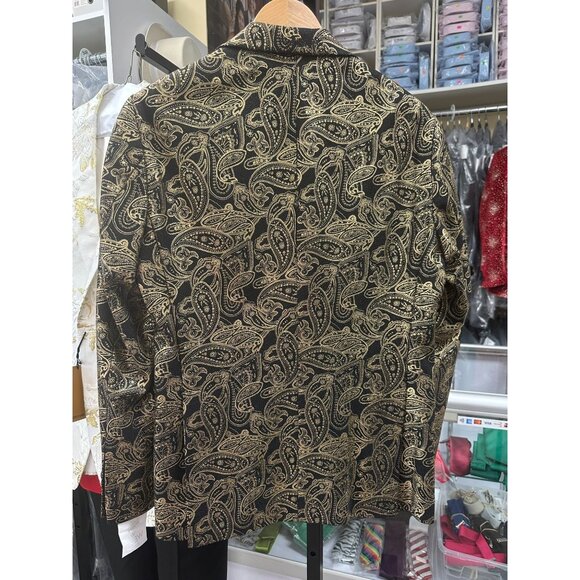 NWT Paisley Peak Lapel Black Men Dinner Tuxedo Jacket - Wessi US 36, 38 - Picture 4 of 11